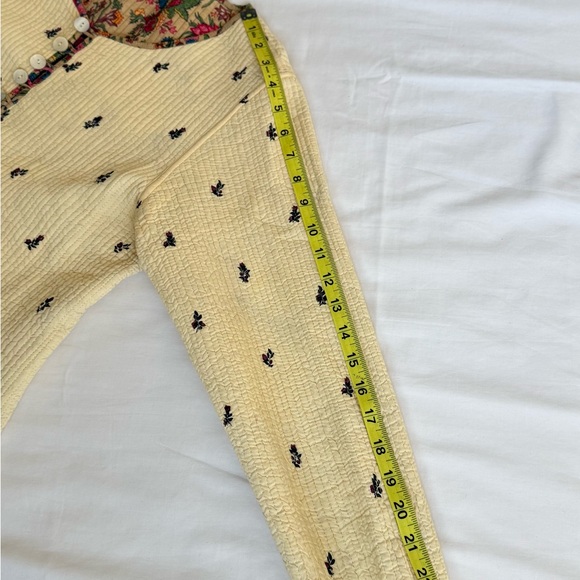 Vintage Reversible Quilted Floral Jacket Cream Cotton Cottagecore Boho Handmade - Picture 10 of 13